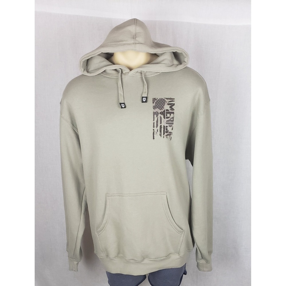 Howitzer Patriot World L‎ Tan Sand Camo American Flag Hoodie Love It Or Leave It